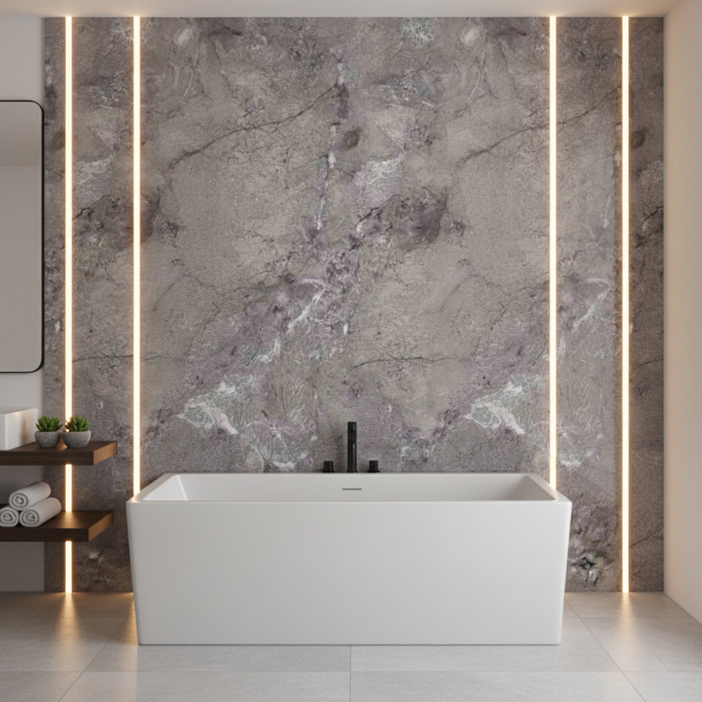 Mottled Grey Kitchen Bathroom Solid Wall Panel 2400mm x 1220mm x 10mm