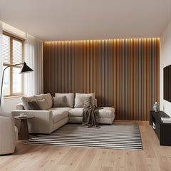 Natural Walnut Acoustic Media Wall Panel