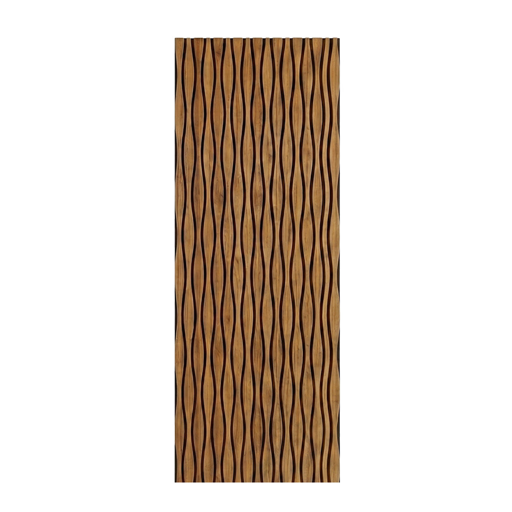 Natural Oak Wavy Design Acoustic Slatted Wall Panel