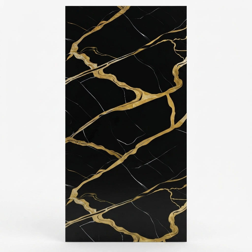 Noir Marble 3D PVC Shower Kitchen Wall Panel