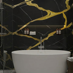 Noir Marble 3D Style PVC Kitchen Shower Wall Panel