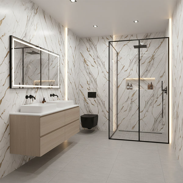 Orian Gold Gloss PVC Shower Wall Panel 