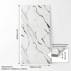 Orian Silver Gloss PVC Kitchen Bathroom Wet Wall Panel