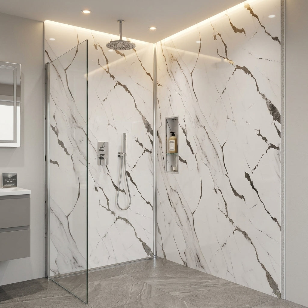 Orian Silver Gloss PVC Kitchen Bathroom Wet Wall Panel
