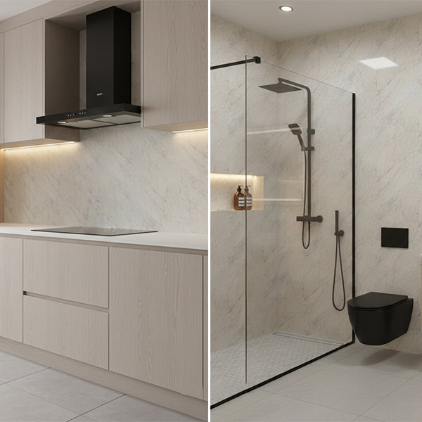 Pergamon Marble Gloss PVC Shower Wall Panel