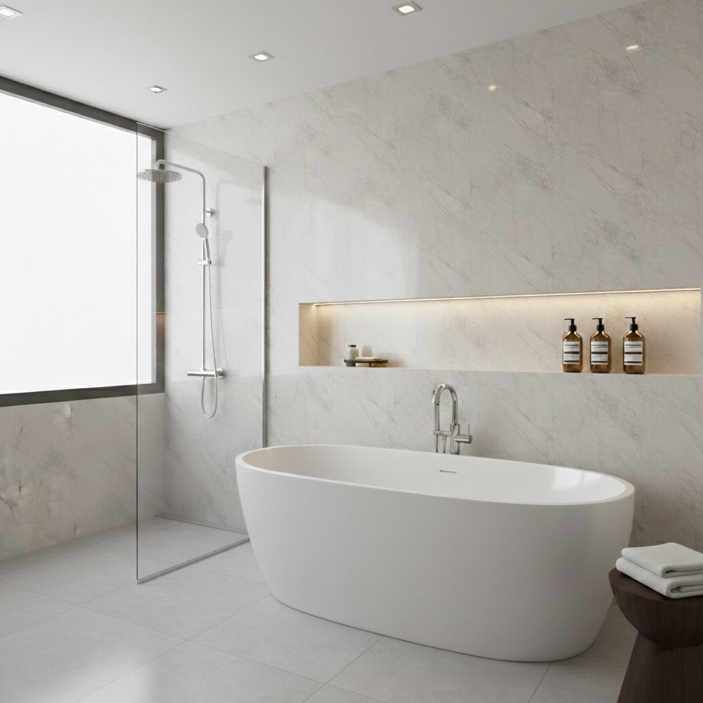 Pergamon Marble Gloss PVC Shower Wet Wall Panel
