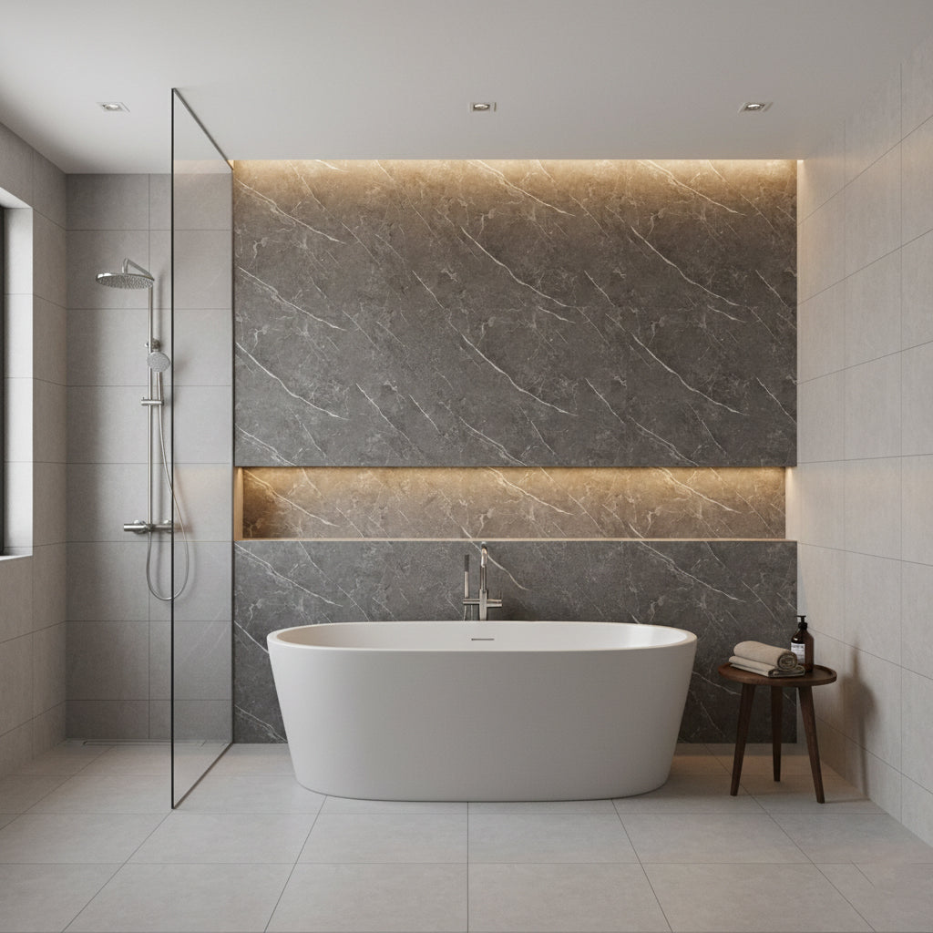 Pieta Anthracite PVC Wet Wall Panel 