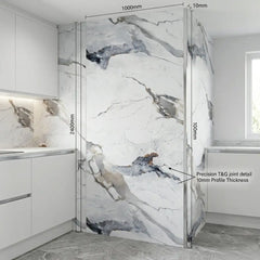 Prestige Marble Matt PVC Shower Kitchen Bathroom Wet Wall Panel