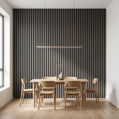Light Grey Acoustic Wall Panel - Sound Absorbing Slat Wall (2400mm x 600mm x 21mm)