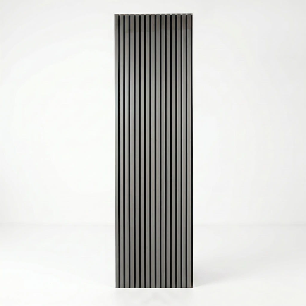 Light Grey Acoustic Wall Panel - Sound Absorbing Slat Wall (2400mm x 600mm x 21mm)