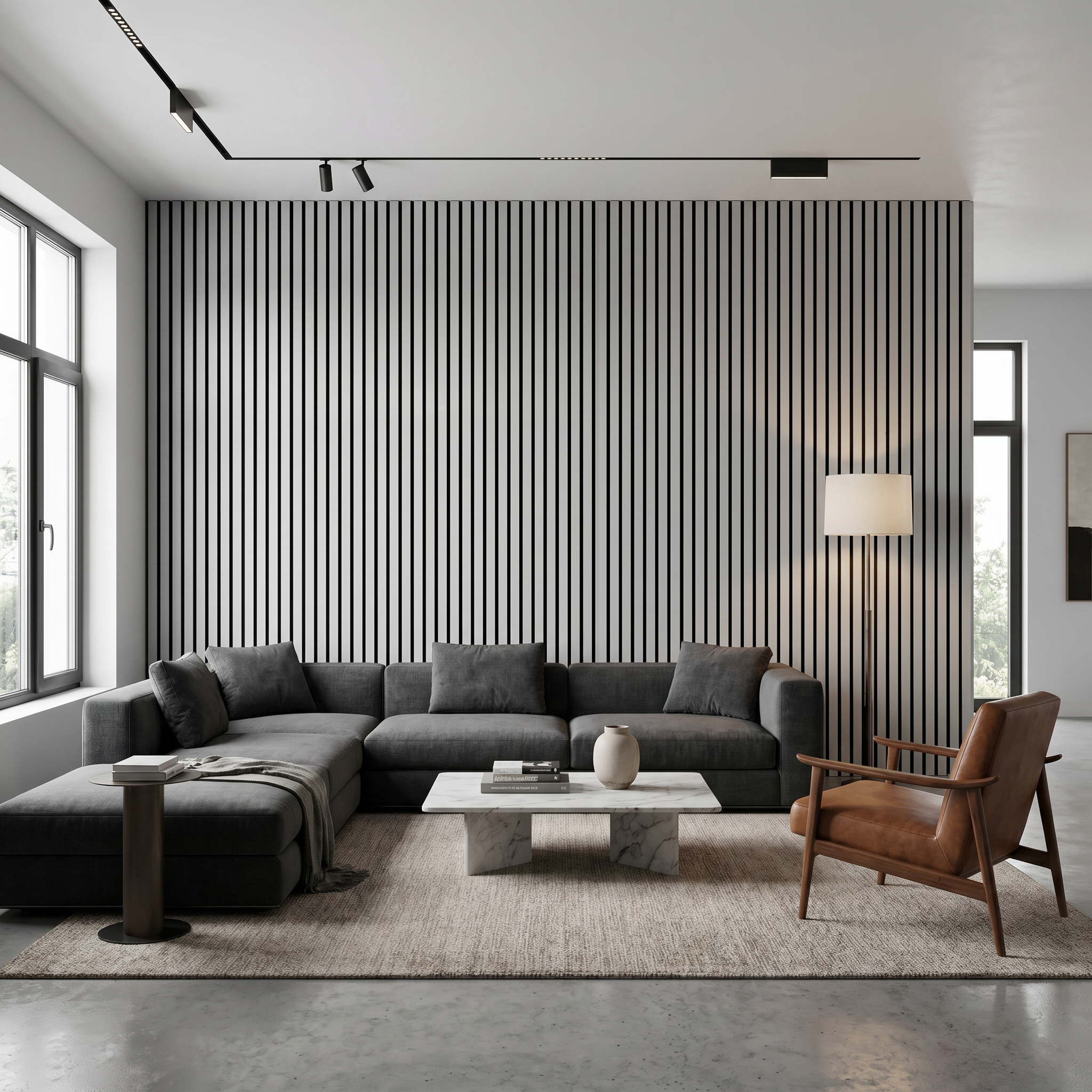 Silver Acoustic Wall Panel In Drawing Room