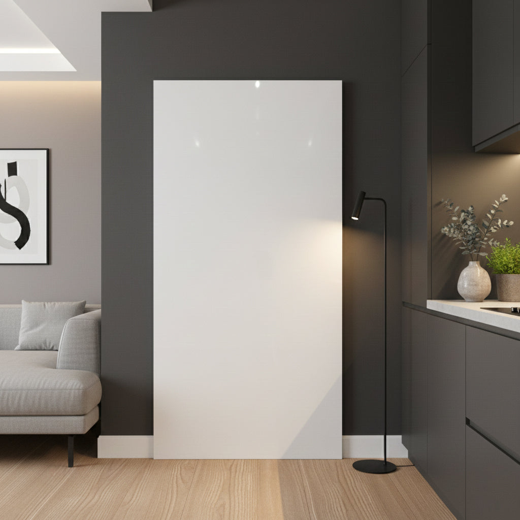 Solid White Media Wooden Wall Panel