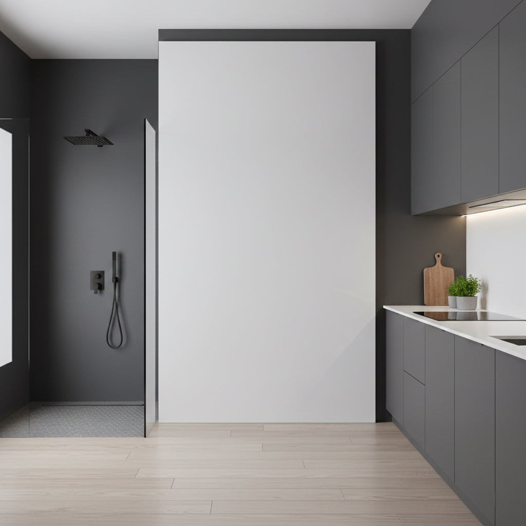 Solid White Wood Effect Wall Panel