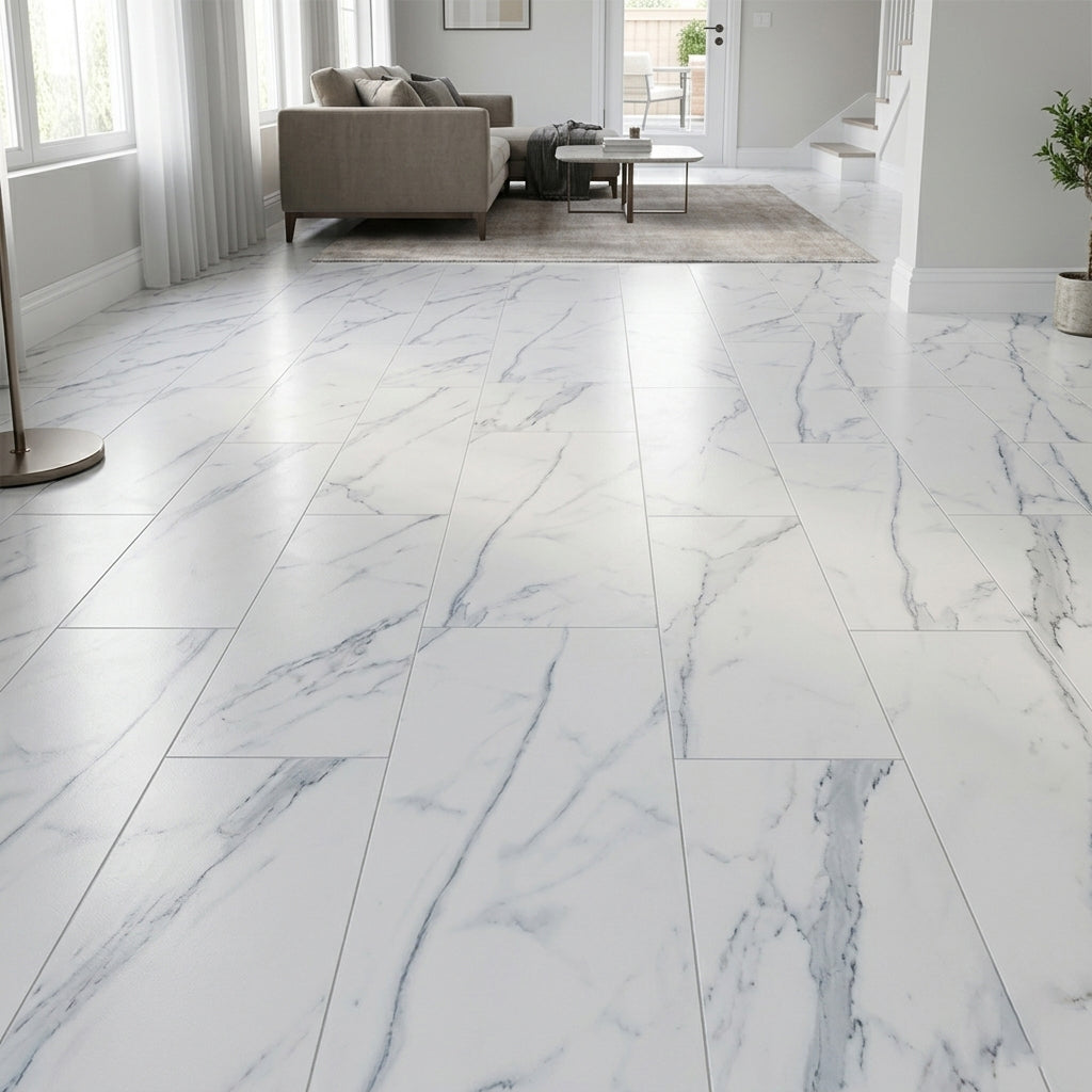 White Marble SPC Flooring Planks